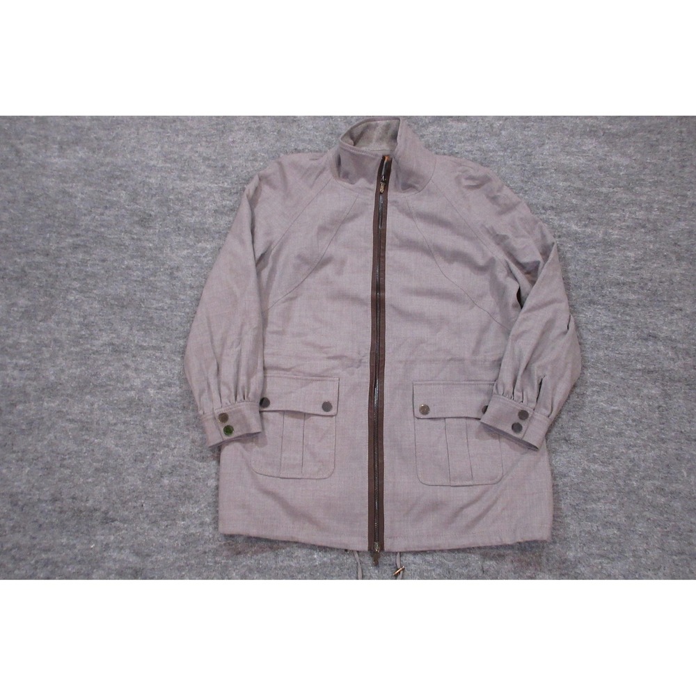 Tory Burch Jacket Womens 14 Gray Wool Zip Front Pockets Mid‎ Length 24101538